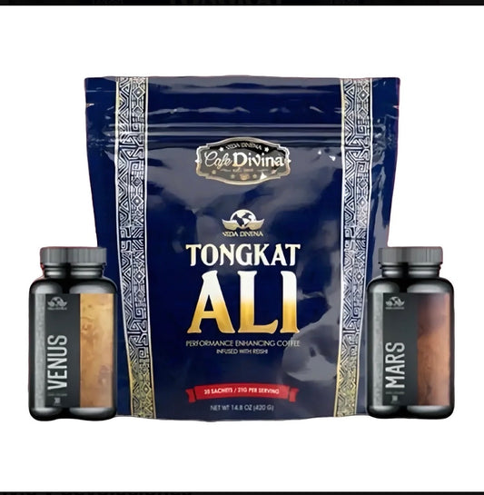 Vida Divina Tongkat Ali Coffee con Reishi + Venus y Mars | Paquete Premium | Café Funcional