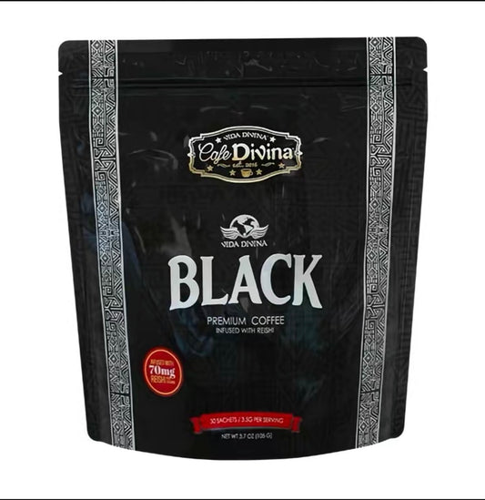 Vida Divina Black Coffee con Reishi – Café Negro Premium | 30 Sobres